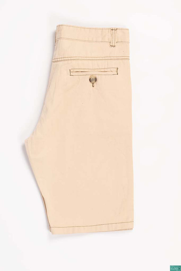 Men’s Comfortable Casual Shorts with pockets in Cream Tan colour.