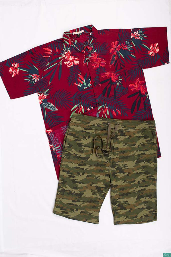 Men’s Comfortable stylish, Casual Shorts are with pockets and elastic drawstring waist in Army camouflage print.