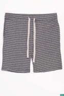  Men’s Comfortable stylish, Casual Shorts with pockets and elastic drawstring waist in Black & Grey Plaids colours. 