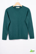 Boys full sleeve round neck knit sweater in Green . 