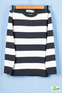 Boys full sleeve round neck in Black & White stripes in the Full knit sweater.