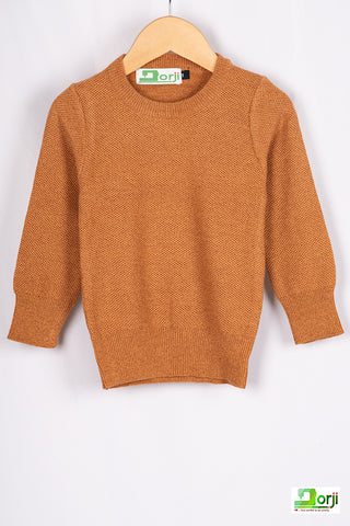 Buy light-orange-coffee Boy&#39;s Slim fit full sleeve Sweater