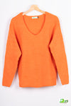 Ladies full sleeve V neck loose fit winter pullover. 